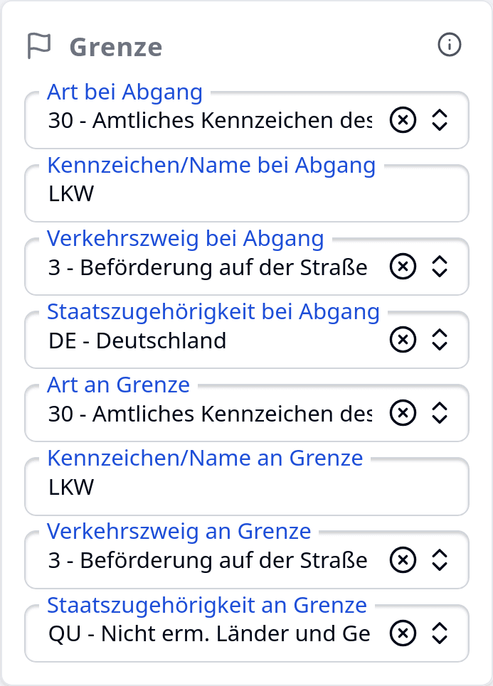 Screenshot mit Beispiel für ausgefüllte Kopfdaten